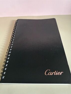 Cartier Black Notebook with Gold Logo